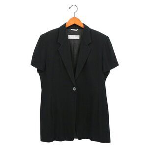 Max Mara Black Short Sleeve Lined One Button Blazer Jacket 12